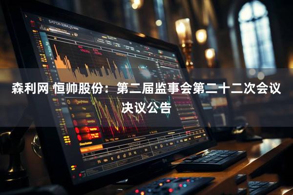 森利网 恒帅股份：第二届监事会第二十二次会议决议公告