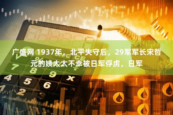 广盛网 1937年，北平失守后，29军军长宋哲元的姨太太不幸被日军俘虏，日军